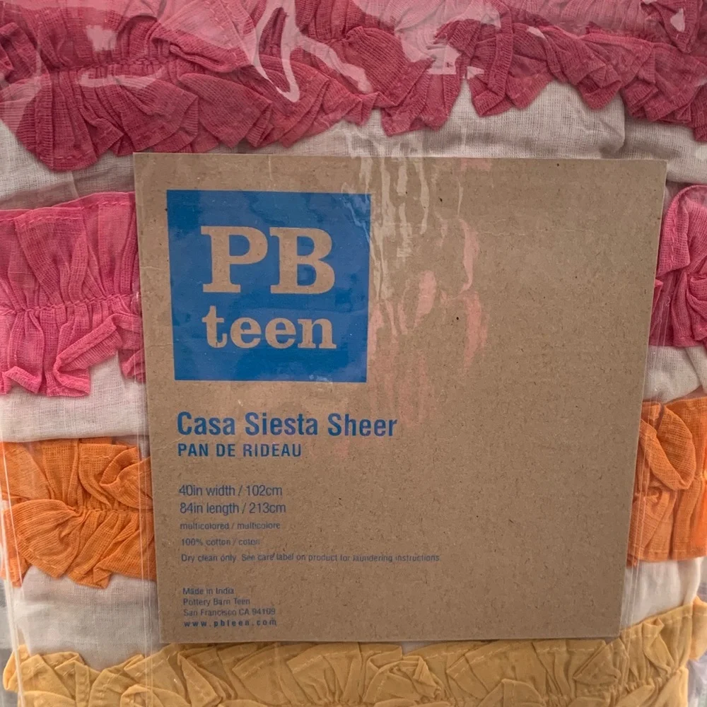 PB Teen Pottery Barn Casa Siesta Sheer Curtain NEW!